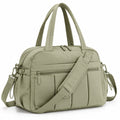 Borsa a mano 45 x 20 x 30 cm in tessuto sintetico verde salvia - imbottita con tracolla removibile