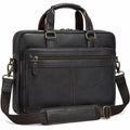 Borsa portadocumenti 40 cm in materiale effetto pelle nera - stile business con tracolla regolabile