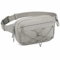 Marsupio 32 x 8 x 16 cm in tessuto sintetico grigio con tasche multiple per uso quotidiano