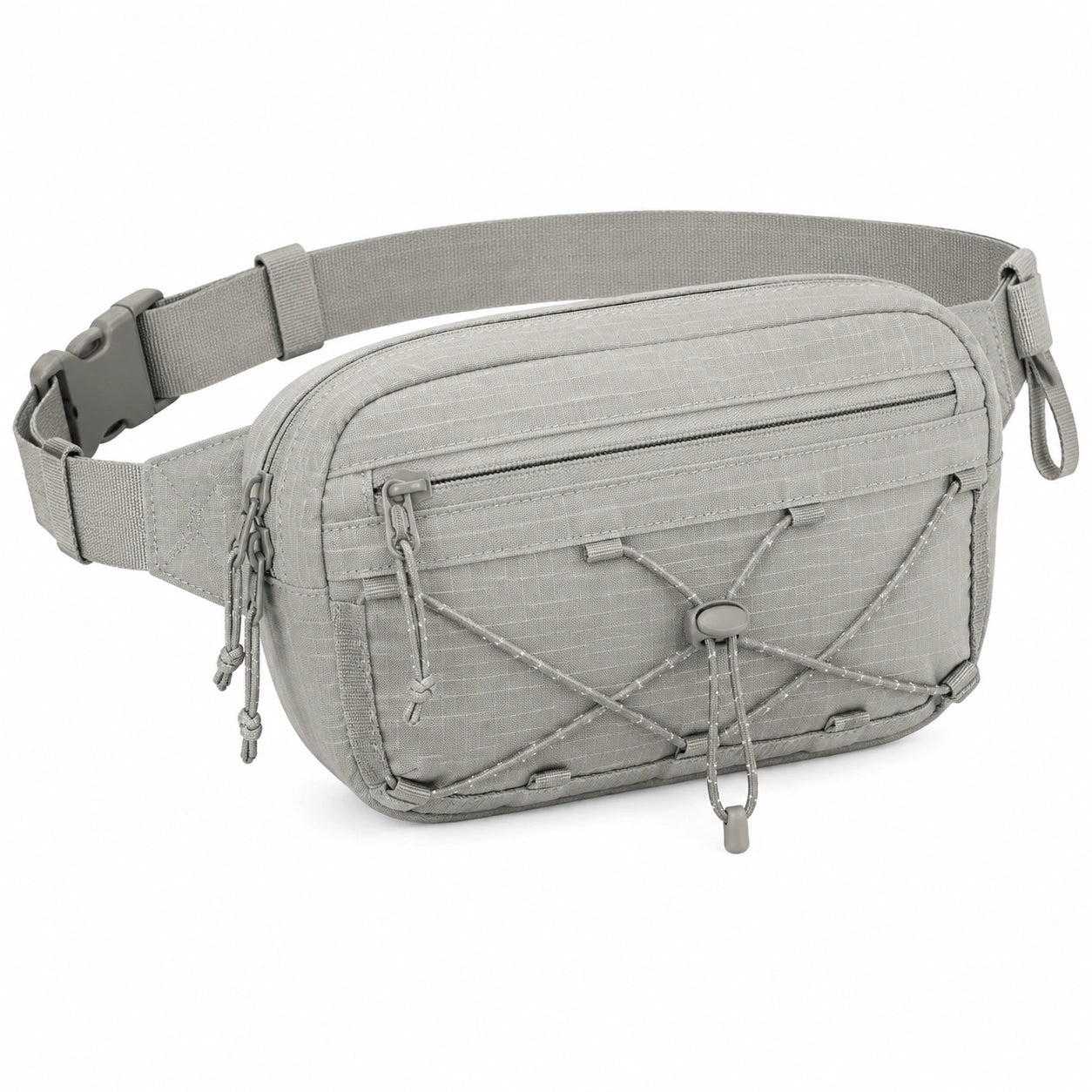 Marsupio 32 x 8 x 16 cm in tessuto sintetico grigio con tasche multiple per uso quotidiano