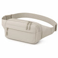 Marsupio 31 x 8 x 16 cm in similpelle beige con cintura regolabile e tasche con zip