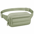 Marsupio 22 x 6 x 14 cm in tessuto sintetico verde salvia con tasche zip regolabile