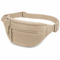 Marsupio 32 cm in tessuto beige a coste con cintura regolabile