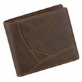 Portafoglio uomo 12 x 9.5 cm in similpelle marrone pieghevole con portacarte
