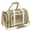 Trasportino per animali 45 x 28 x 30 cm in tessuto verde con rete - da viaggio