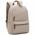Zaino 30 x 15 x 42 cm in tessuto beige per uso quotidiano - tasche con zip