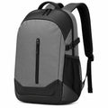 Zaino 30 x 18 x 45 cm in poliestere grigio e nero con tasche e spallacci regolabili