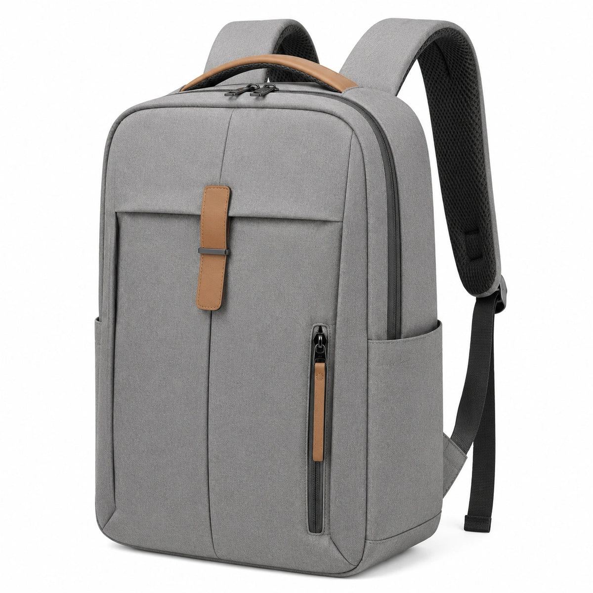 Zaino 30 x 15 x 45 cm in tessuto grigio per computer stile urbano